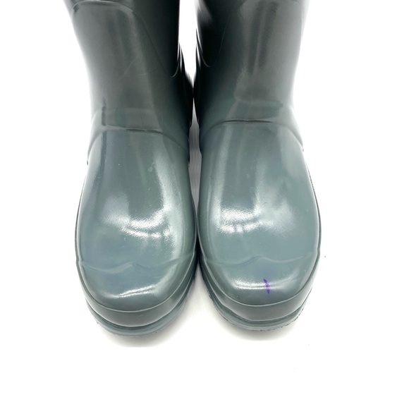 HUNTER TALL GRAY GLOSSY ORIGINAL CLASSIC LOGO RAIN BOOTS LADIES SIZE 7 - Picture 3 of 10